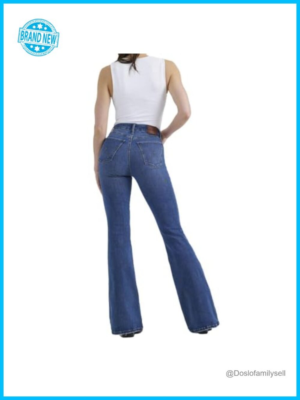 Wrangler High Rise Flare Jeans Stretch Denim Retro Bell Bottom